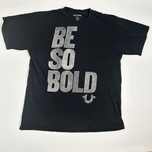 TRUE RELIGION BLACK BE SO BOLD GRAPHIC TEE T-SHIRT TOP SIZE XL Mens
